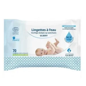 GILBERT LINGETTES BÉBÉ À L’EAU BIODÉGRADABLES – 70 LINGETTES