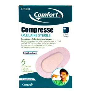 COMFORT COMPRESSE OCULAIRE STERILE ADULTE 10 POCHETTES 95*65 MM