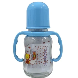 juniors biberon en verre avec tetine en silicone 125ml ROSE