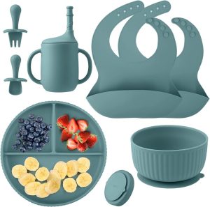 Set repas bébé en silicone : tout-en-un pour les premiers repas