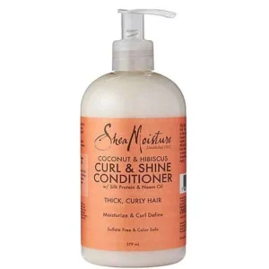 SHEA MOISTURE APRES SHAMPOING BRILLANCE Définisseur de Boucles à la Noix de Coco et l'Hibiscus 384 ML
